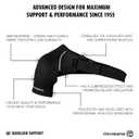 Rehband Shoulder Brace for Men & Women, Adjustable Neoprene Shoulder Support for Sports & Everyday Use, Shoulder Bandage for Left & Right, Colour:Black, Size:Large, Side:Left