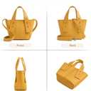 S-ZONE Leather Mini Crossbody Tote Bag Satchel Top-Handle Handbags Shoulder Purses with Adjustable Handle Strap