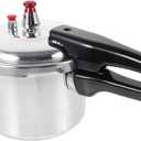 INOOMP High Pressure Cooker Composite Bottom Induction and Gas Compatible Safe Pressure Pot for Canning 2.7 Quart Sturdy Stainless Steel for Family Cooking