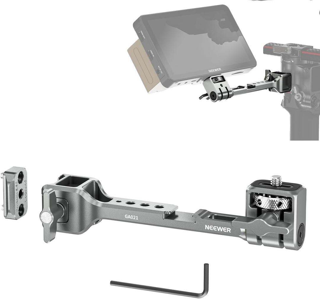 NEEWER NATO Monitor Mount for RS Gimbal, 360 Rotatable Field Monitor Holder with NATO Clamp, Cold Shoe, 1/4" Threads, Compatible with DJI RS4 RS4 PRO RS 3 RS 3 PRO RS 2 RSC 2 Ronin-S Ronin-SC, GA021