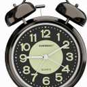 CHEREEKI Loud Alarm Clock for Heavy Sleepers Adults, Silent Non Ticking Analog Clock with Backlight, Luminous Dial, Battery Operated Alarm Clock for Bedroom, Included Battery, Black