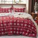 Bedsure Christmas Duvet Cover King - Holiday Bedding Collection Featuring a Christmas Snowflakes Pattern, Includes 1 Duvet Cover and 2 Pillow Shams (King, Snowflake)