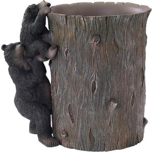 Avanti Linens - Waste Basket, Decorative Trash Can, Animal Inspired Home Decor (Black Bear Lodge Collection)