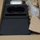 Zpana Car Center Console Armrest Pillow, Memory Foam Leather 4 in 1 Vehicle Arm Rest Cover with Tissue Box 2 Side Storage Bag Cup & Phone Holder, Auto Armrest Cushion, Universal Fit (Black)