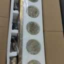 Modern Crystal Bathroom Vanity Lights, Gold 5-Lights Bathroom Light Fixtures Over Mirror, Crystal Wall Lighting with Polished Brass Finish (Gold-Round Shade)