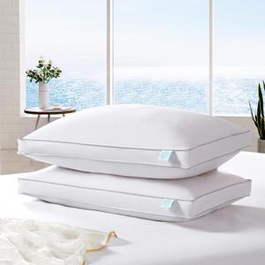 Martha Stewart White Feather Down Pillow Soft-Medium Jumbo Size 2 Pack Bed Pillow for Side Sleeper