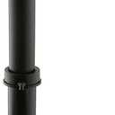 Westbrass A593144-26 14" Black Poly Tubular Bathtub Waste & Overflow Assembly with Tip-Toe Drain Plug and 2-Hole Faceplate, 1-Pack, Polished Chrome