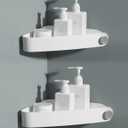 Sotfamily Plastic Shower Caddy Corner (For 90 Only), 2 Pack Adhesive Corner Shower Shelves for Bathroom Organizers and Storage, White