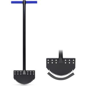 One-Piece 40in Manual Edger Lawn Tool with Spring Steel Blade Manganese Steel Border Edger for Landscaping Rustproof Half Moon Edger with Rubber Handle for Garden Maintenance