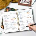 2 x 2026 Planner, A5 Weekly and Monthly Planners with Tabs, Spiral Bound Daily Calendar 2026 Planner, Agenda Organizers from Jan. to Dec., Hardcover Habit Tracker Journal 6.18" x 8.5"(Orange Flower)