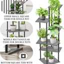 Plant Stand Indoor 6-Tier Metal Wood Plant Shelf for Multiple Flower Pots Corner Tall Flower Holders for Living Room Balcony Bedroom, Oak Grey