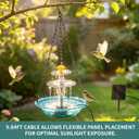 DDcafor Solar Water Fountain Pumps Hanging Bird Bath Fountain Solar Powered Cascading Bird Bath Water Fountain 3 Tier Bird Bath Solar Pump for Fountain