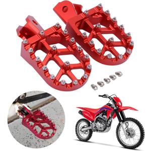 AnXin Dirt Bike Foot Pegs Motorcycle Footpegs Foot Pedals Rests CNC for CRF250F 19-24 XR150L 15-24 CRF150F CRF230F 03-19 Hawk 250 Dirt Pit Bike Red