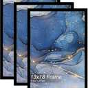 13x18 Picture Frame Set of 3 for Photo Poster Horizontally/Vertically | Black Light Weight and High Transparent 13 x 18 Frame for 13by18 Pciture Wall Mount(3 Packs|Black|13x18)
