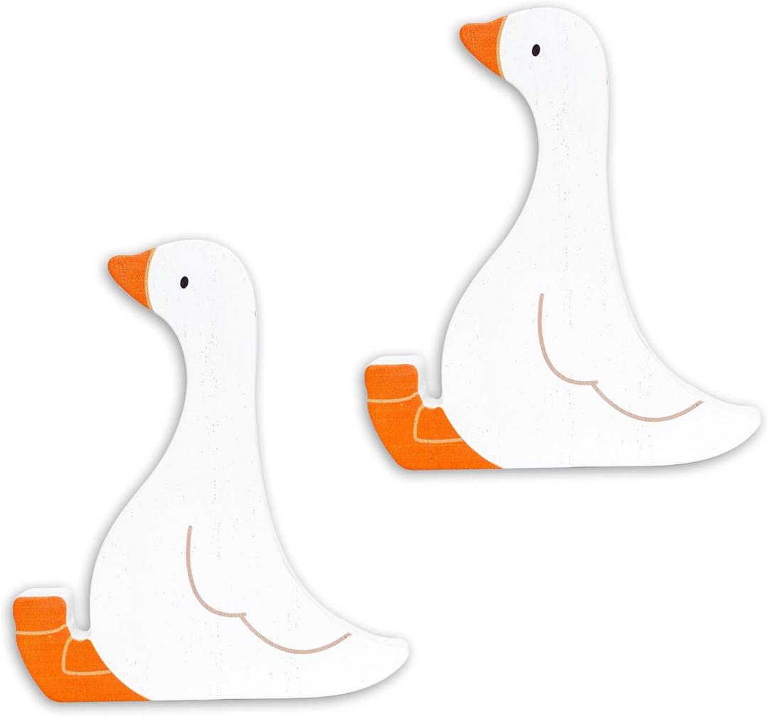 Gostman 2Pcs One Silly Goose Wooden Decor - Goose Themed Party Decoraion for Birthday Baby Shower,Party Photo Props (Goose Wood Decor)