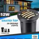 SUNVIE 12W Low Voltage Landscape Lighting with Connectors 1200LM Ultra Bright Well Lights Landscape LED In Ground Waterproof Outdoor Warm White Paver Lights for Garden Yard Driveway 12 Pack