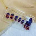 Halloween Press on Nails Medium Square Fake Nails with Designs Withered Tree Stick on Nails Purple Gradient False Nails Forest Acrylic Nails Glossy Full Cover Glue on Nails for Women