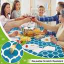 Smiry Rectangle Table Cloth Cover, Waterproof Vinyl Tablecloth with Flannel Backing for Rectangle Tables, Wipeable Spillproof Plastic Tablecloths for Dining, Camping, and Indoor (60"x120", Teal)