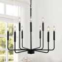 Black Chandeliers for Dining Room Light Fixture Over Table, Modern Farmhouse Chandeliers for Living Room,9-Lights Industrial Metal Candle Lighting Fixtures for Entryway Kitchen Island Foyer