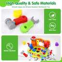 ORWINE Toys for 1 Year Old Boy, Musical Toddler Tool Bench, Montessori Educational Toys with Sound Lights Effect, Shape Sorter, One Year Old Boy Birthday Gift, Engineer Pretend Play Workbench