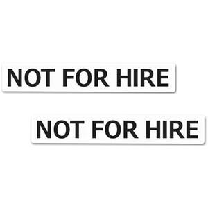 2-Pack Not for Hire Magnets Magnetic Sticker | 3.5 Inch by 21 Inch | For Truck & Van | Black on White