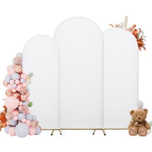 Arch Covers,Arch Backdrop Stand Fitted Cover for Wedding Birthday Party Ceremony Banquet Decoration(7.2FT&6.6FT&6FT,White,Cover Only)