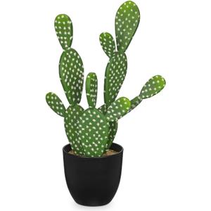 DILATATA 13" Small Fake Cactus Plant Potted 'Prickly Pear Cactus' Faux Cacti for Home Garden Office Decor Housewarming Gifts