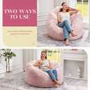 Hobestluk Bean Bag Chairs Giant Beanbag Chair with Filler, Memory Foam Bean Bags with Fluffy & Machine Washable Cover, Bean Bag Chairs for Aduts for Living Room, Bedroom (Pink, 3FT - 36 x 36 x 22)