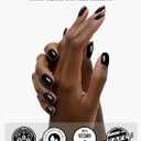 Semi Cured Gel Nail Strips, False nails Nail gel,Black,20pcs Gel Polish Nail Wraps,Salon Quality, Easy to Apply & Remove,Includes 1 Lamp, Nail File & Wooden Stick (Black(with LED light))