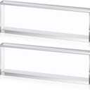 Yousoontic 2 Pcs Clear Acrylic Blocks for Display Blank Name Plate Block Cube Display Stand for Wedding Props Photography Scrapbooking Crafts (2.5 x 8 x 1.125 Inch)