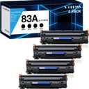 83A CF283A Black Toner Cartridge Compatible Replacement for HP 83A CF283A 83X CF283X for HP LaserJet Pro MFP M125nw M201dw M225dw M255dn M201n, 4-Pack