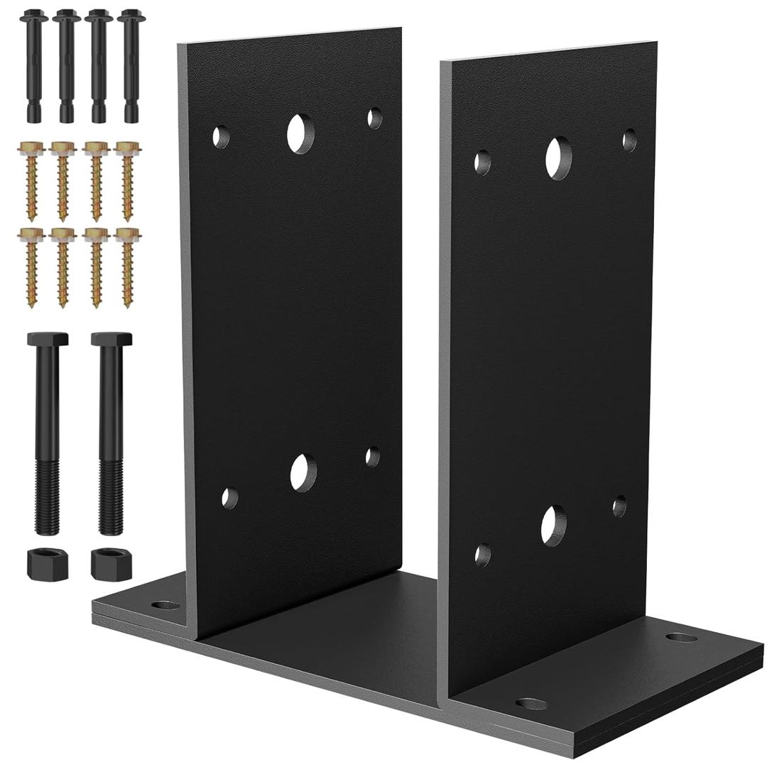 Adjustable 4x4 Post Base, Heavy-Duty Detachable Post Bracket 10-Gauge Steel, Rust-Resistant Post Anchor Bracket for Decks, Fences, Mailboxes, Gazebos, Pavilions, 3PCS