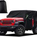 Cab Cover for Jeep Wrangler 2 Door 1987-2025 & Top Off, Migaven Waterproof Jeep Wrangler Rain Covers 2 Door with Driver Door Zipper All Weather Snow Rain UV Protection