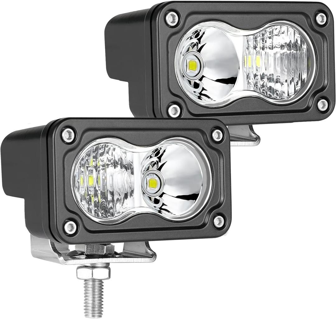 3 Inch Driving Lights 2Pcs 40W LED Pod Light Off Road Spot Light Bar Super Bright Work Flood Light Cube Combo LED Bumper Lights Fog Light for Truck ATV UTV SUV Motorcycle Boat,White Combo
