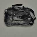 MAY TREE Clear Bag for Stadium Events 12612 Clear Tote Lunch Bag with Reinforced Strap for Work, Concert and Sports, Black
