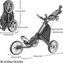 Caddytek CaddyLite EZ V8 Golf Push Cart - Lightweight 3 Wheel Foldable Cart with One-Click 2-Step Folding, EVA Wheels, Adjustable Handle, Cooler Basket, Umbrella & Drink Holder, Compact Golf Cart, One Size