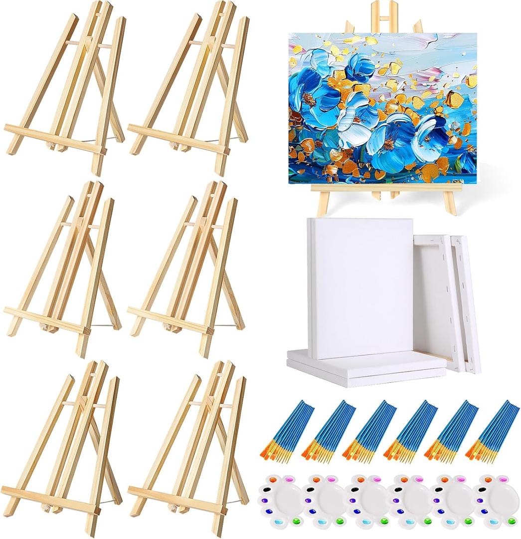 78 Pcs Painting Supplies with Easel+Canvas+Brushes +Paint Palettes,Sip and Paint Kit for Adults/Kids Couples Painting Kits Date Night,Painting Set for Class,Party,Couples,Home,Paint and Sip (12 Inch Set(78PCS))