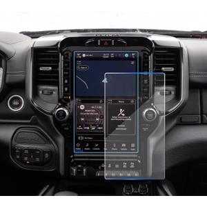 KOOGEN Tempered Glass Screen Protector for Dodge Ram 1500 2019-2025,Infotainment Navigation Screen Film Compatible With Ram 2500 3500 2025 2024 2023 Accessories - 12 inch (Transparent)