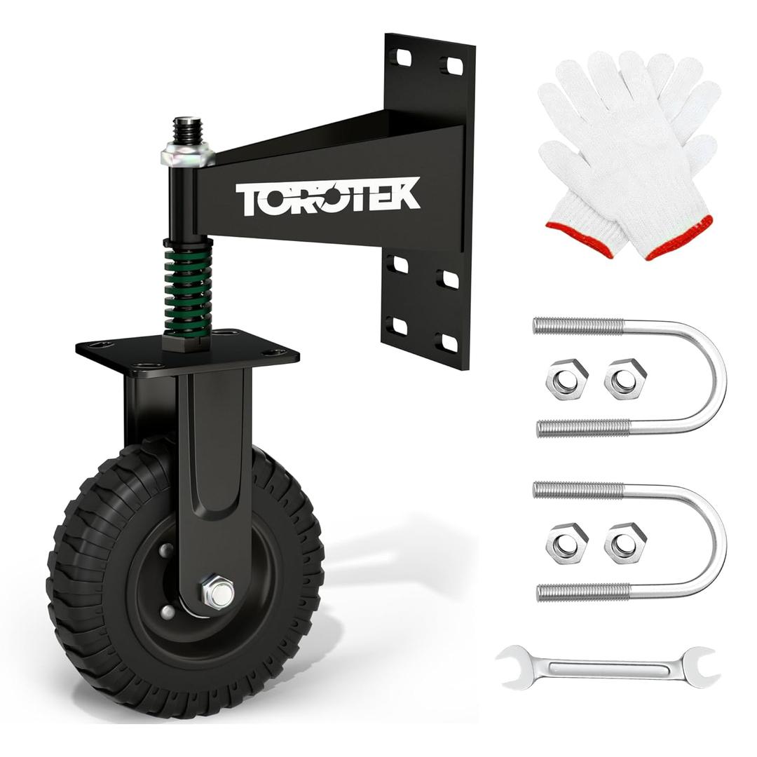 5inch Gate Wheels Fence Gate Wheel for Wooden or Metal Tube Gates, Upgrade Heavy Duty Gate Wheel 500lb Capacity Upright Spring-Loaded Gate Casters Suitable for Various Land Surfaces