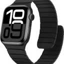 Magnetic Silicone Bands Compatible with Apple Watch 42mm(Series 11/10) 41mm 40mm 38mm, Sport Wristband for Men Women Compatible with iWatch SE Series 11 10 9 8 7 6 5 4 3, Black