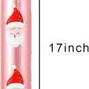 2 x Retrify Christmas Pink Wrapping Paper - Mini Roll - 17 Inches x 32.8 Feet Cute Santa Claus Metallic Foil Shine Gift Wrap Paper Roll for Holiday Party Celebration