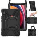 BRAECN Rugged Case for Samsung Galaxy Tab S10 Lite/S10 FE/S9 FE 10.9" & S9/S8/S7 11" SM-X400/X520/X510/X710 | Heavy Duty Shockproof Silicone Cover with Kickstand, Shoulder Strap & S Pen Holder, Black