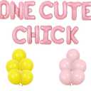 Chicken 1st Birthday Party Decorations This Chick is One Birthday Decor Balloon Banner Barnyard Farm Animal Bday Banner Little Chick Bday Supplies (One Cute Chick)