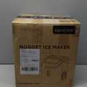 EUHOMY Nugget Ice Maker Countertop with Handle, Ready in 6 Mins, 34lbs Per Day, Removable Top Cover, Auto-Cleaning, Portable Sonic Ice Maker with Basket and Scoop, for Home/Party/RV/Camping (Black)