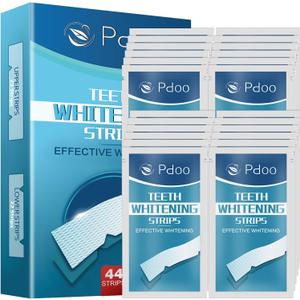 Teeth Whitening Strip 22 Treatments - Whitening Strips for Sensitive People, Fast Remove Coffee, Wine Stains, Teeth Brightening Kit Pack of 44 Non-Slip Strips