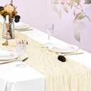 10 Pack Ivory Cheesecloth Table Runner 17x108 Inch Boho Gauze Cheese Cloth Table Runners for Wedding Party Baby Shower Birthday Home Decor