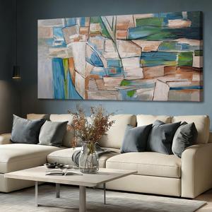 Large Framed Modern Abstract Wall Art Living Room Decor Wall Decorations Line Art Canvas Artwork for Office Home 29"x 58" Neutral Wall Art