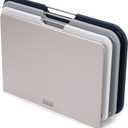 Joseph Joseph Nest 3 Piece Color Coded Cutting Board Set With Storage Stand, Regular - Grey/Blue (8.7"L x 2.6"W, Gray)