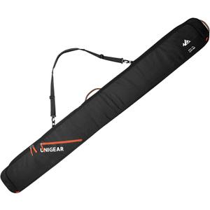 Unigear Ski Bag for Air Travel, 360 Fully Padded Protection, Water-Resistant and Durable up to 192cm for Snow Air Travel Transport (Black)
