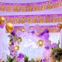 Mega-L Congratulation Banners Party Decorations, Purple Gold Foil Fringe Garland, 4Pack 78Ft Tinsel Streamers Photo Booth Props Flag for Parade Float Car Birthday Party Decor Class of 2026 Graduation